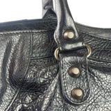 Balenciaga Black Lambskin Moto Work Two-Way Bag