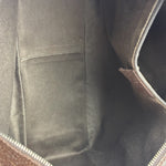 Gucci Brown Leather Trim GG Supreme Shoulder Bag