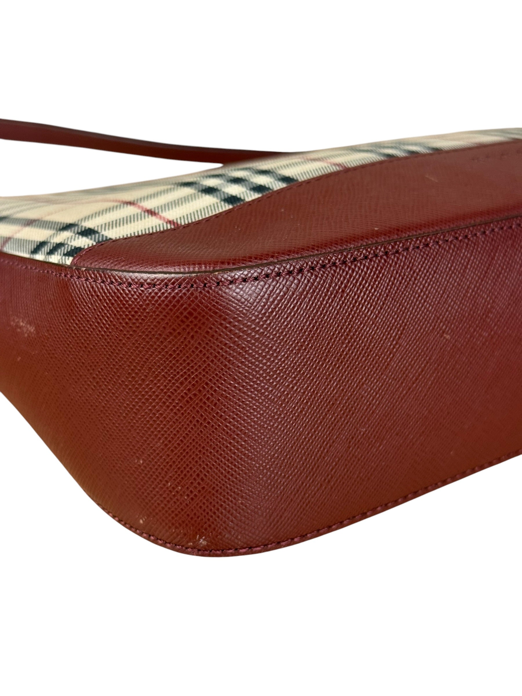 Burberry Vintage House Check Canvas/Leather Shoulder Bag