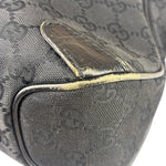 Gucci Black Leather Trim Horsebit GG Chain Shoulder Bag