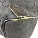 Gucci Black Leather Trim Horsebit GG Chain Shoulder Bag