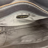 Chanel Black Leather Front Pocket Chain Tote 1998