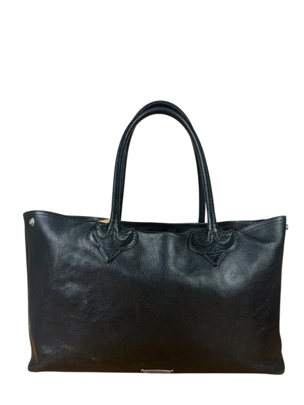 Chrome Hearts Black Leather Large Tote