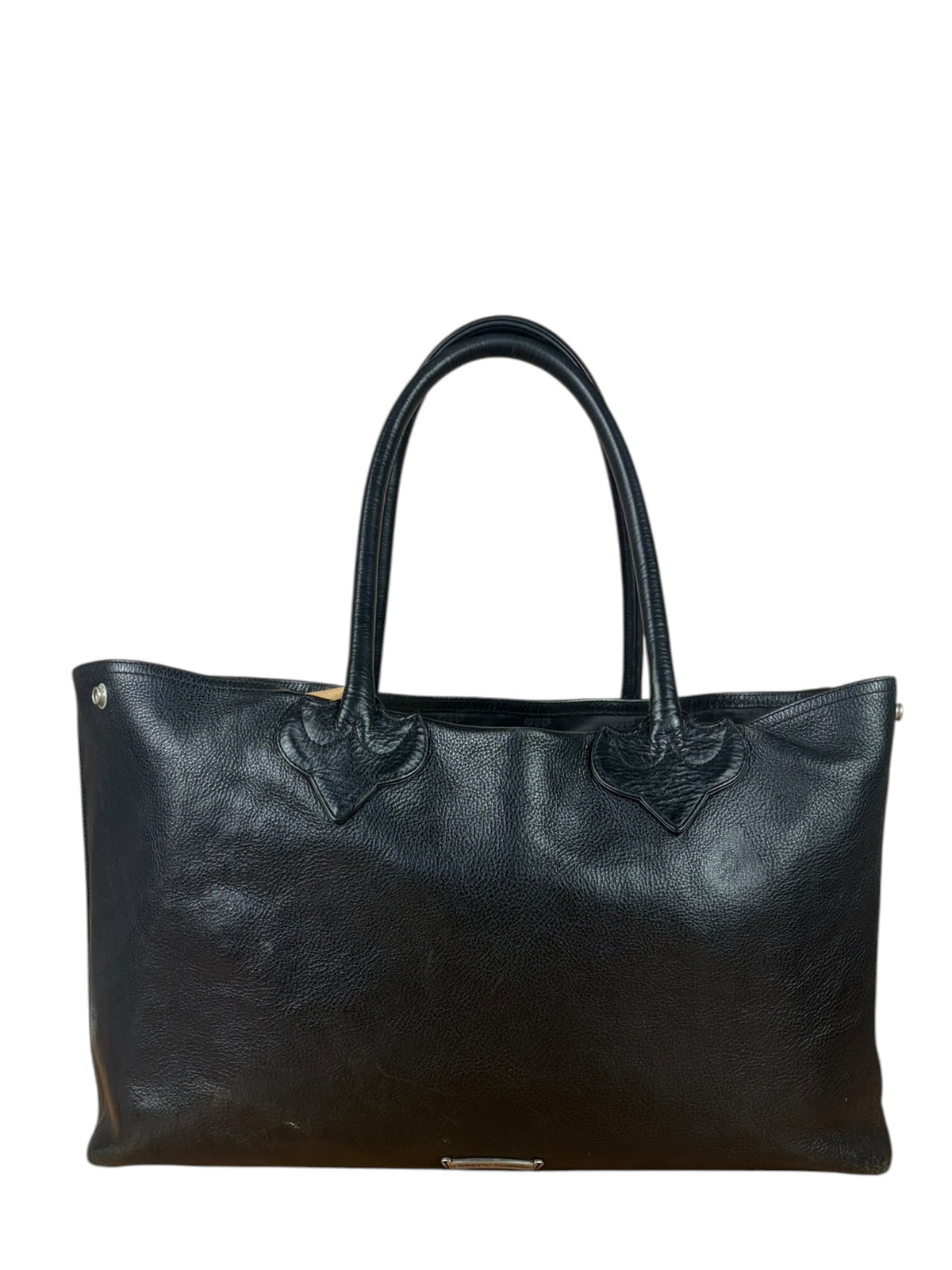 Chrome Hearts Black Leather Large Tote