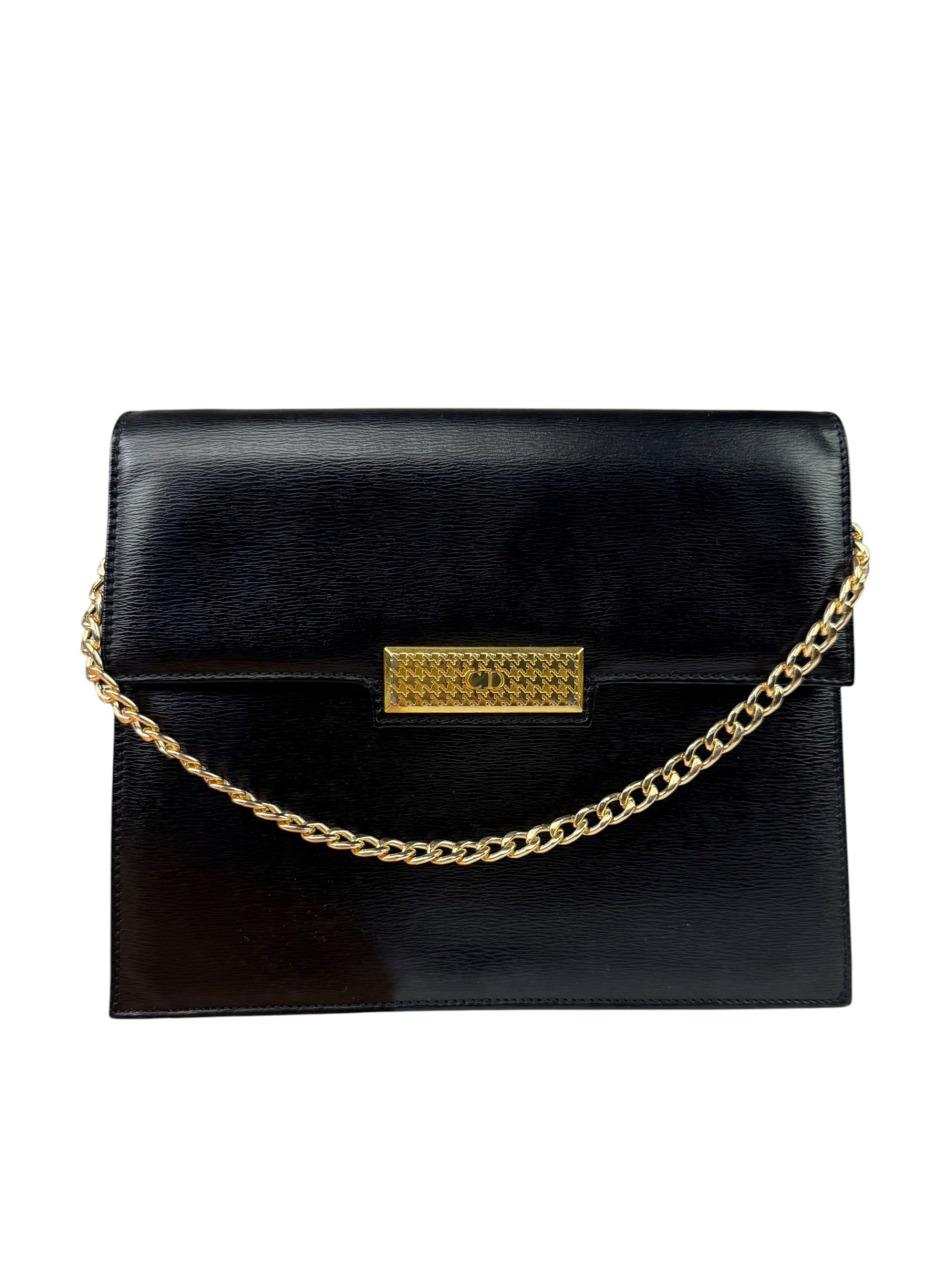 Christian Dior Black Leather Flap Bag Replacement Chain