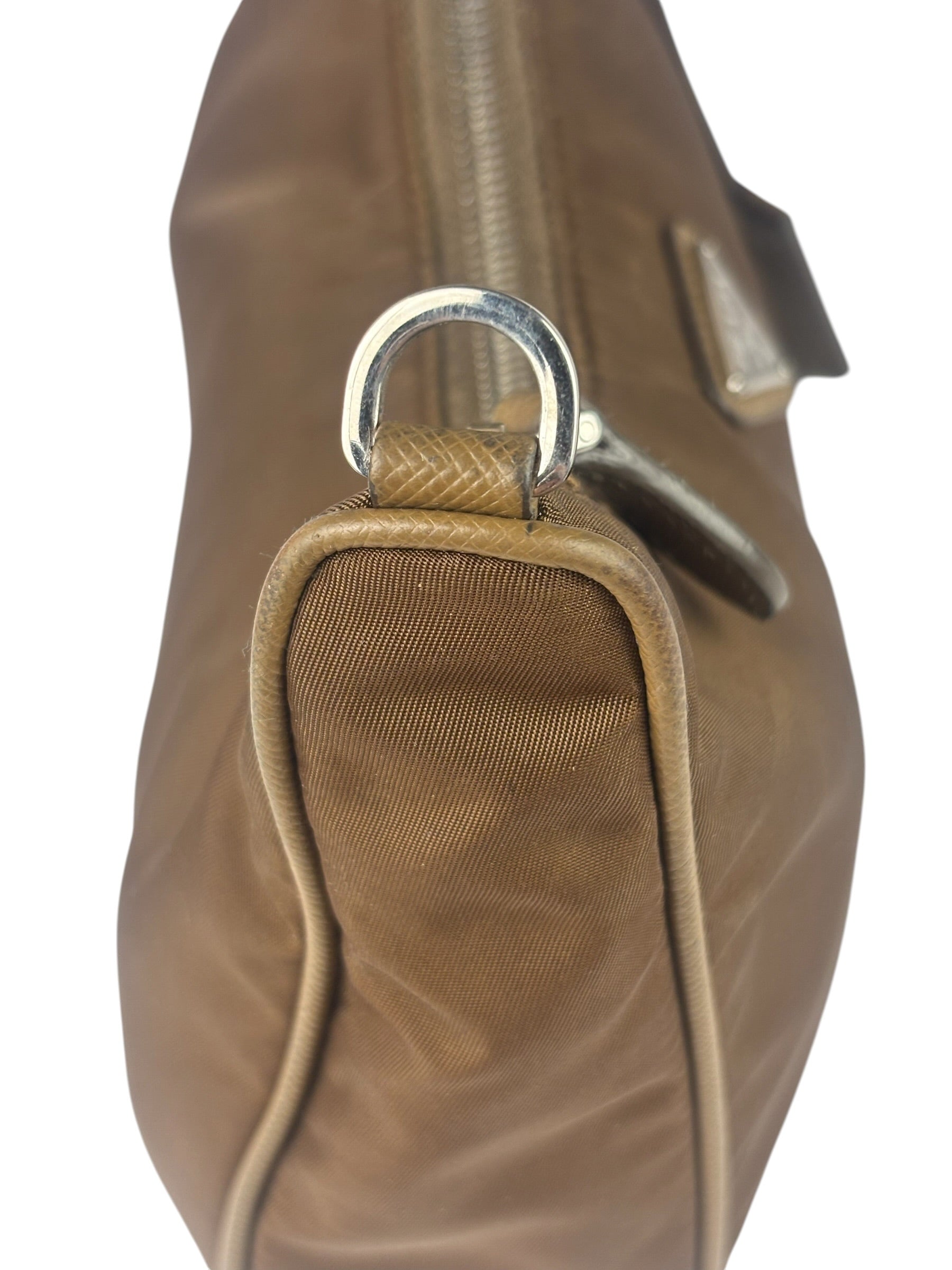 Prada Brown Nylon Pochette Shoulder Bag