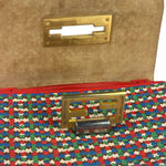 Fendi Colorblock Leather Woven Shoulder Bag