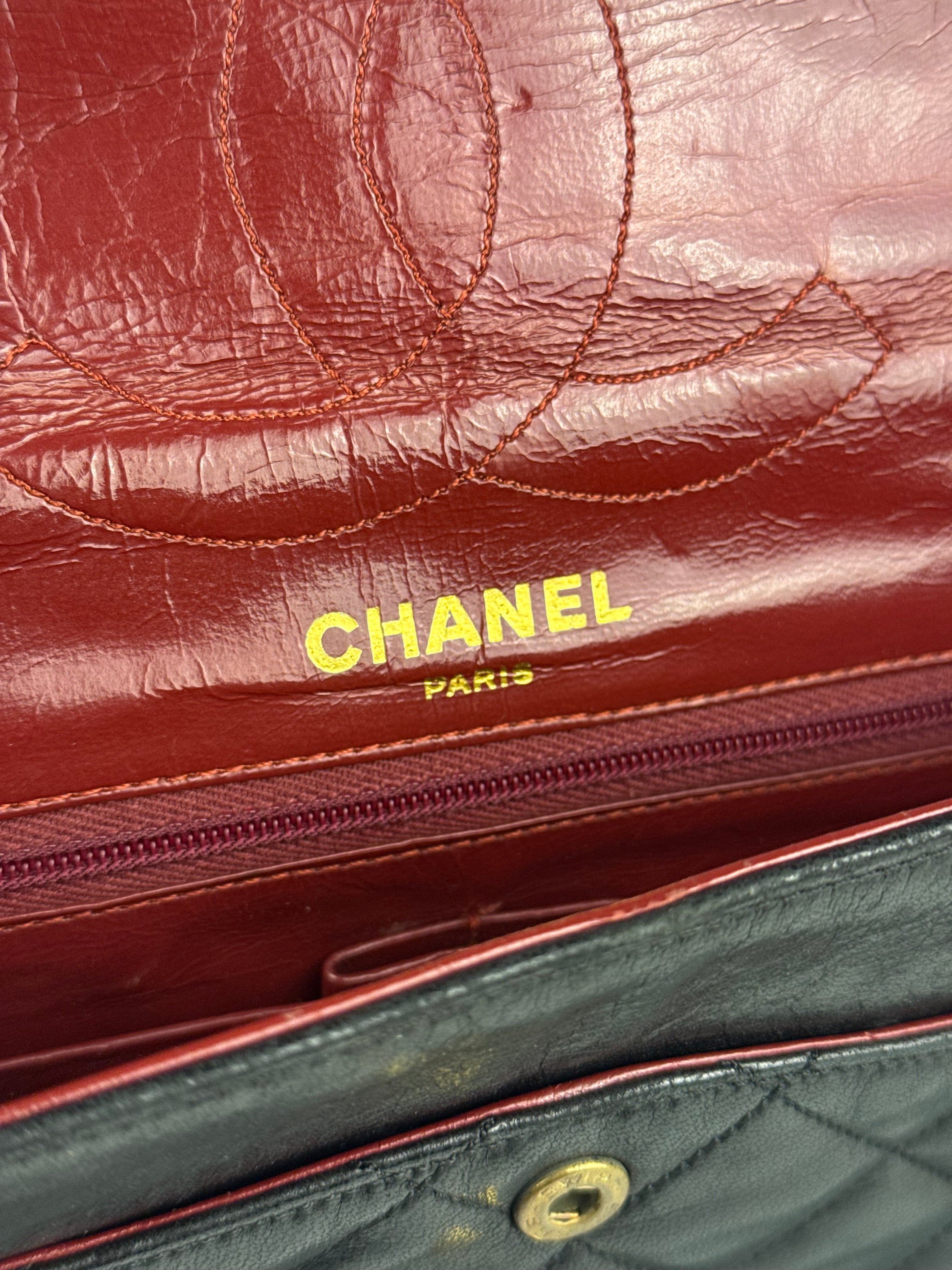 Chanel Black Leather Jumboo Double Flap Shoulder Bag