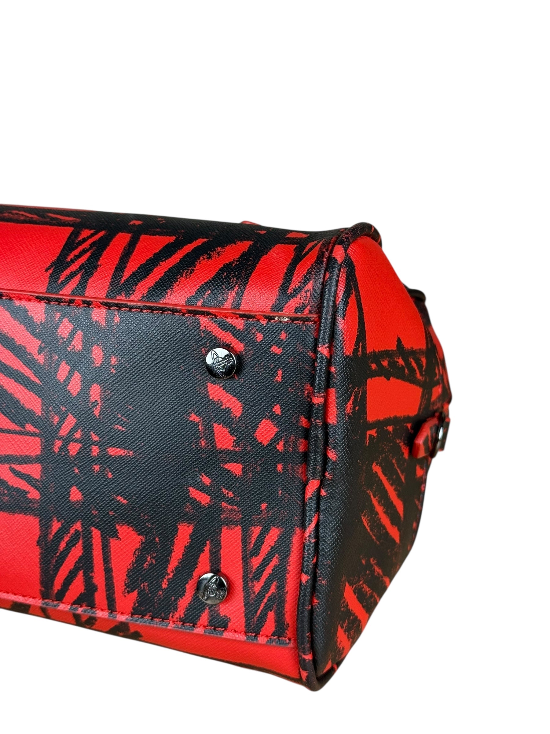 Vivienne Westwood Grafiti Plaid Boston Bag