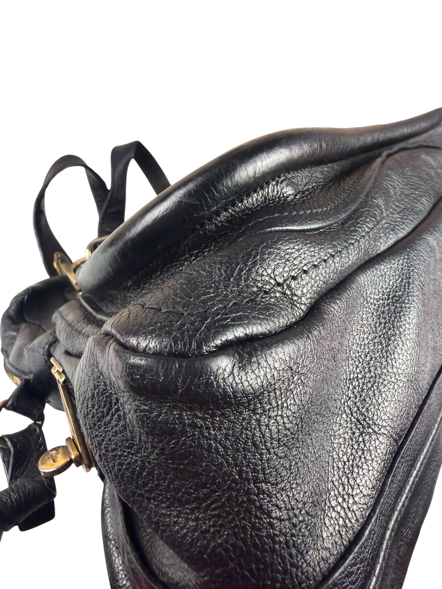 Chloe Black Leather Paraty Shoulder Bag