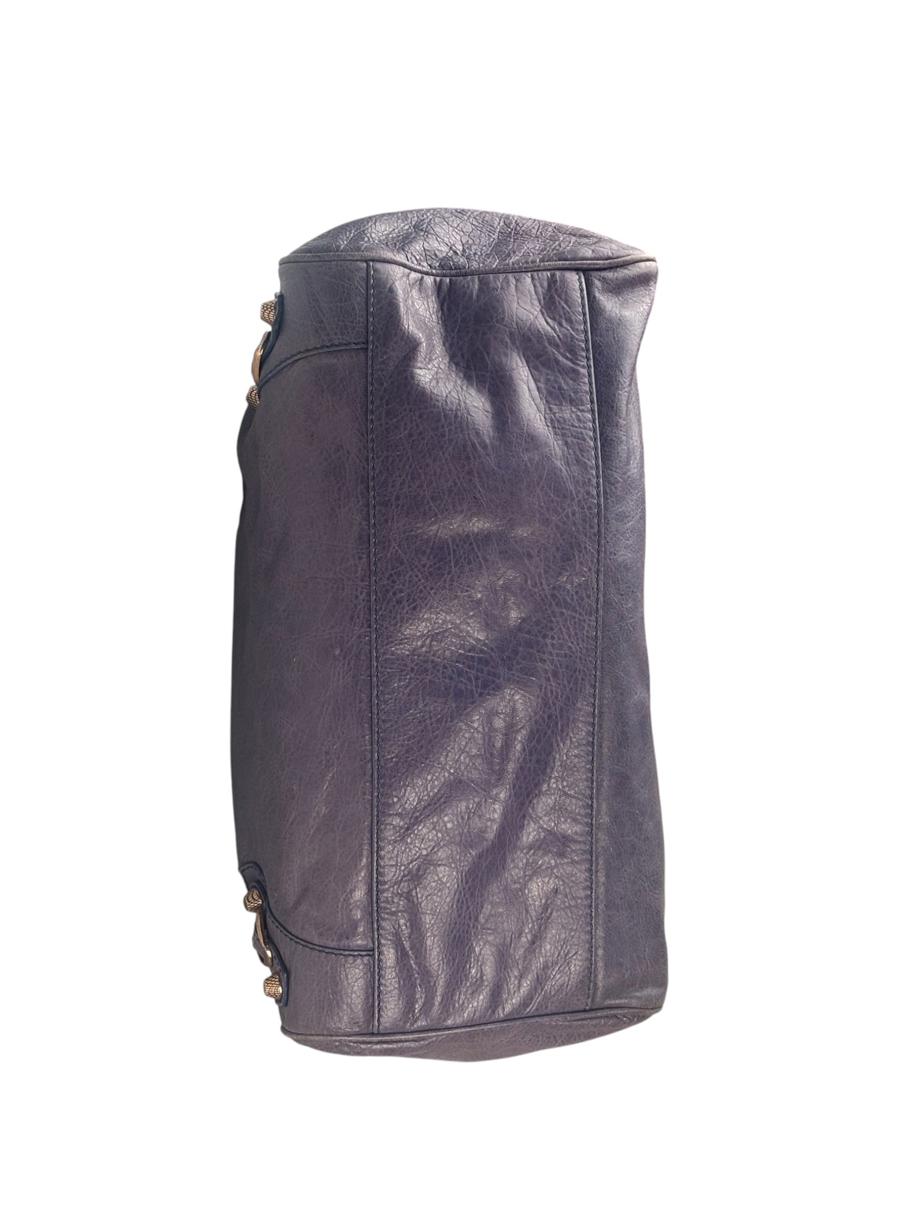Balenciaga Purple Leather City Two-Way Bag