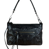 Balenciaga Le City Moto Black Leather Shoulder Pochette