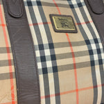 Burberry Leather House Check Boston Duffle Bag