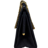 Chanel Vintage Navy Blue Matelasse Quilted Suede Chain Shoulder Bag