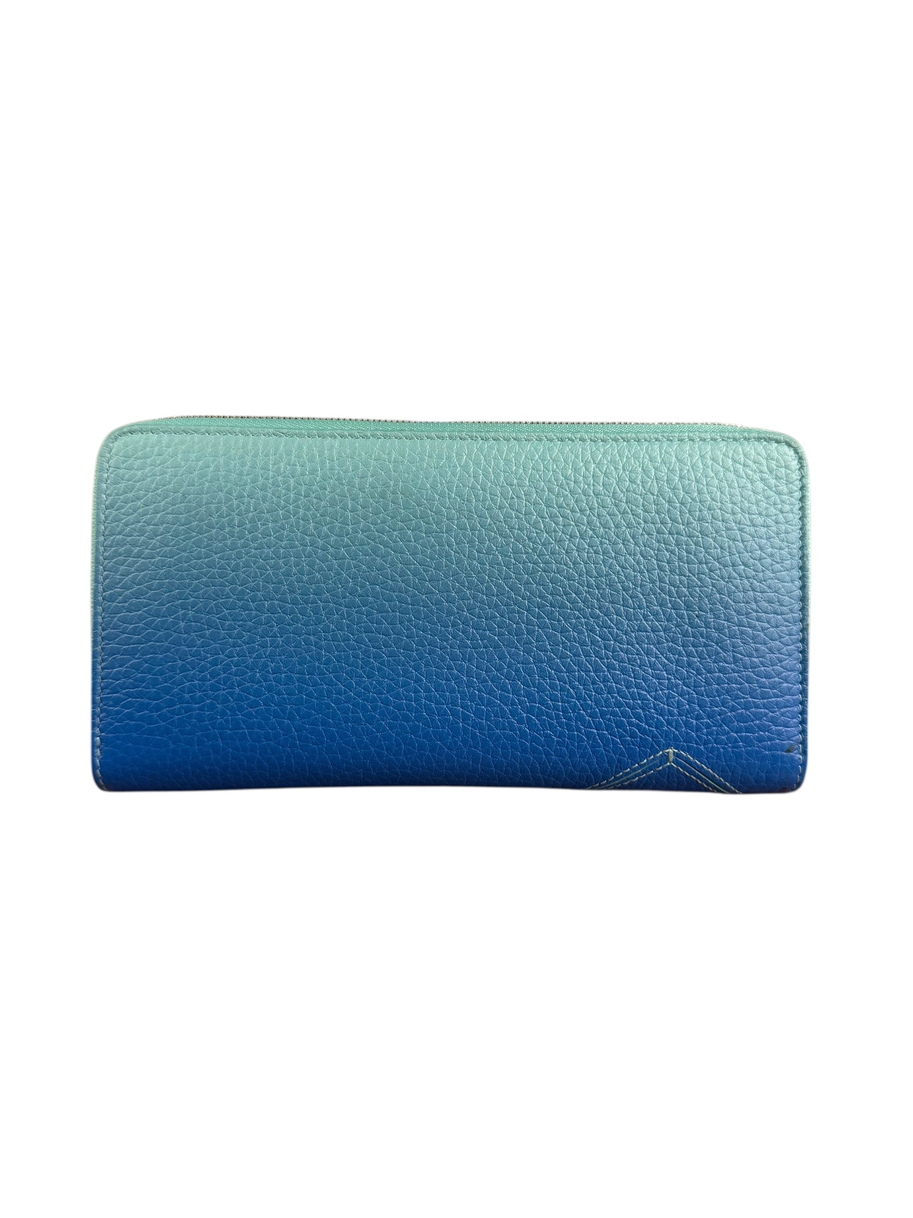 Tiffany & Co Blue Gradient Leather Long Zippy Wallet