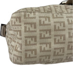 Fendi Grey Leather Trim Zucca Baguette