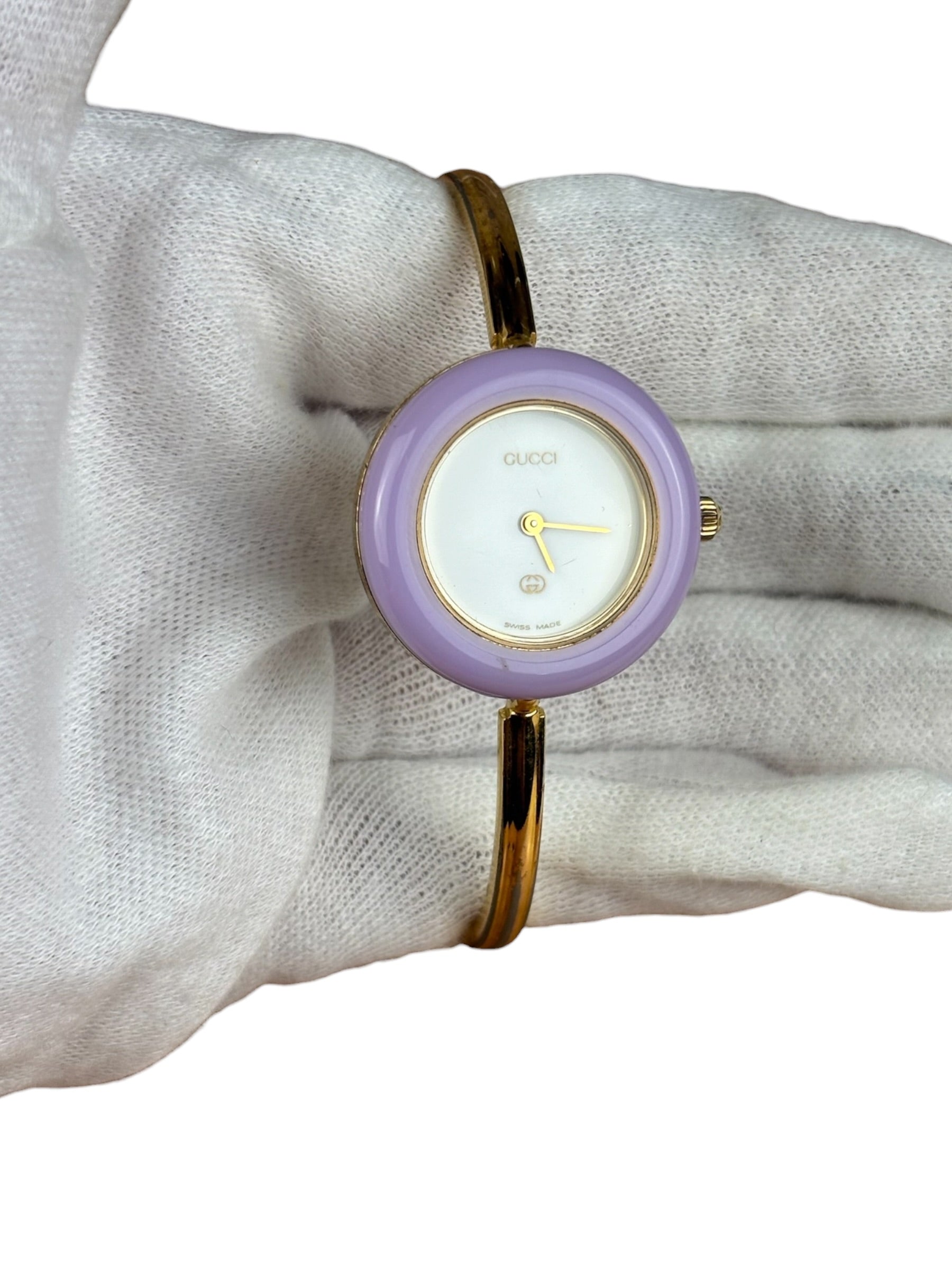 Gucci Vintage Gold 1100L Interchangeable Bezel Bangle