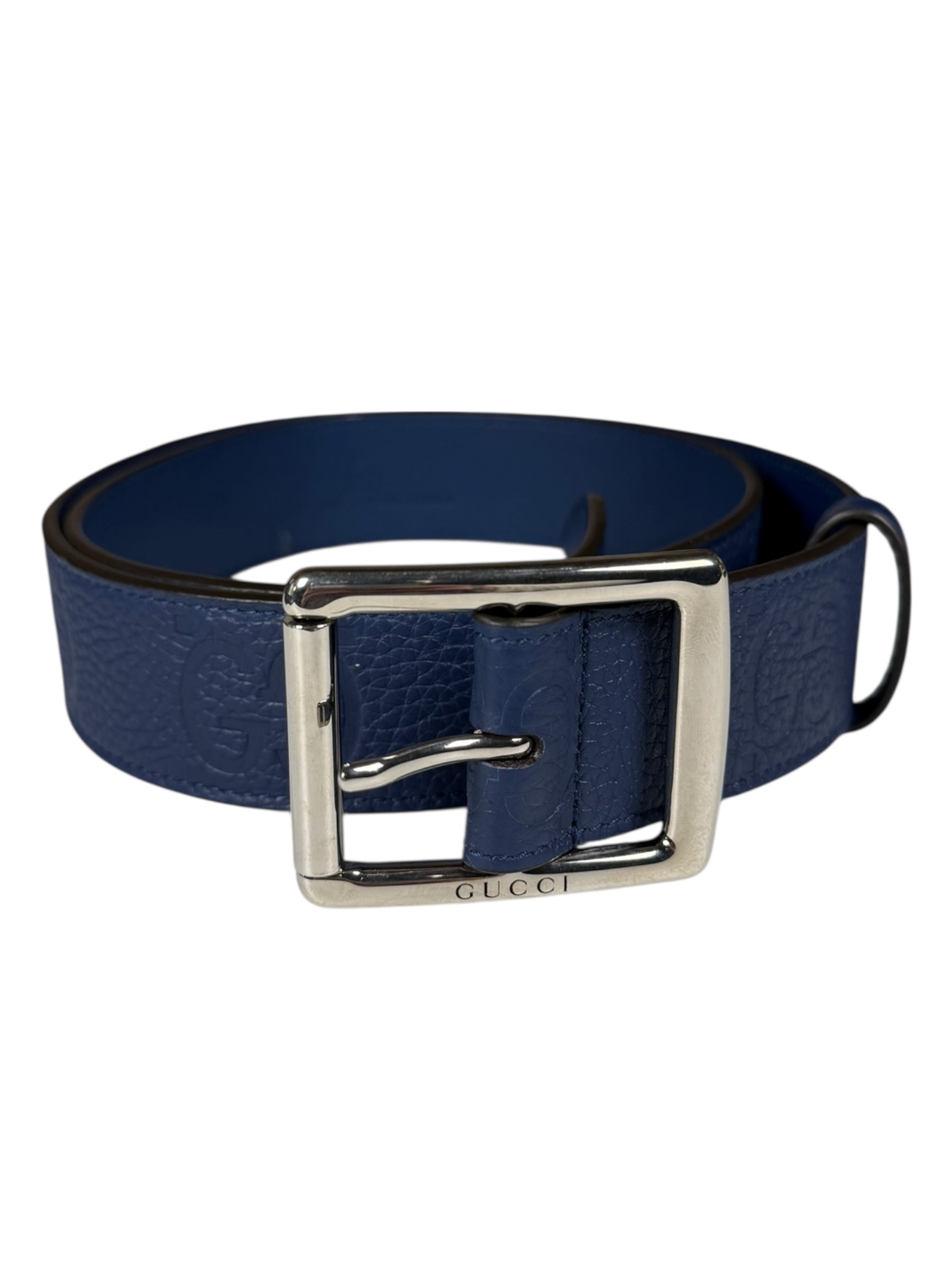 Gucci Navy Monogram GG Belt