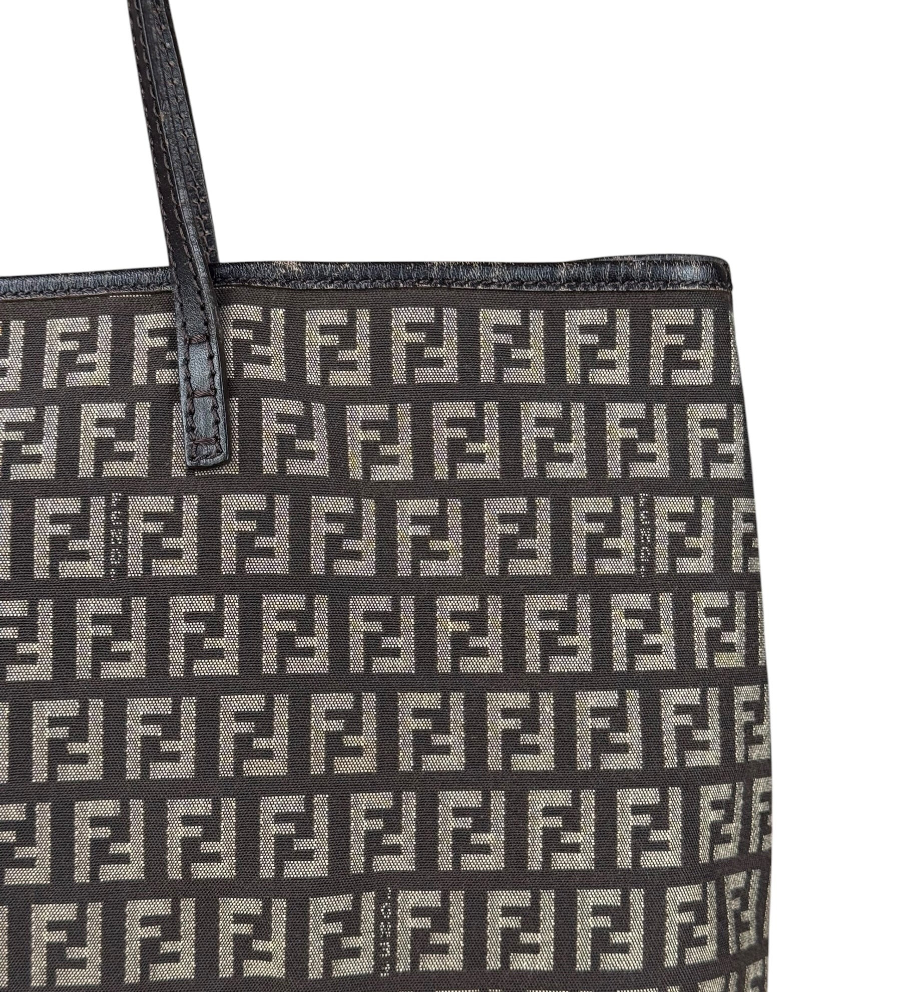 Fendi Vintage Canvas Zucca Shoulder Tote