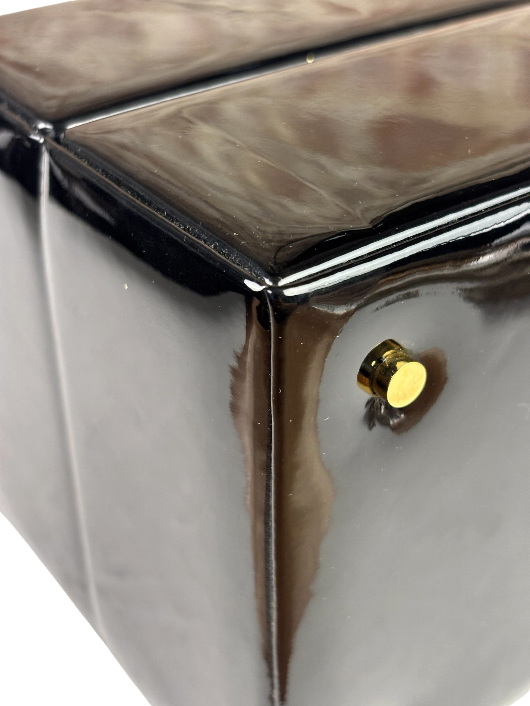 YSL Patent Jerry Cube Box Clutch