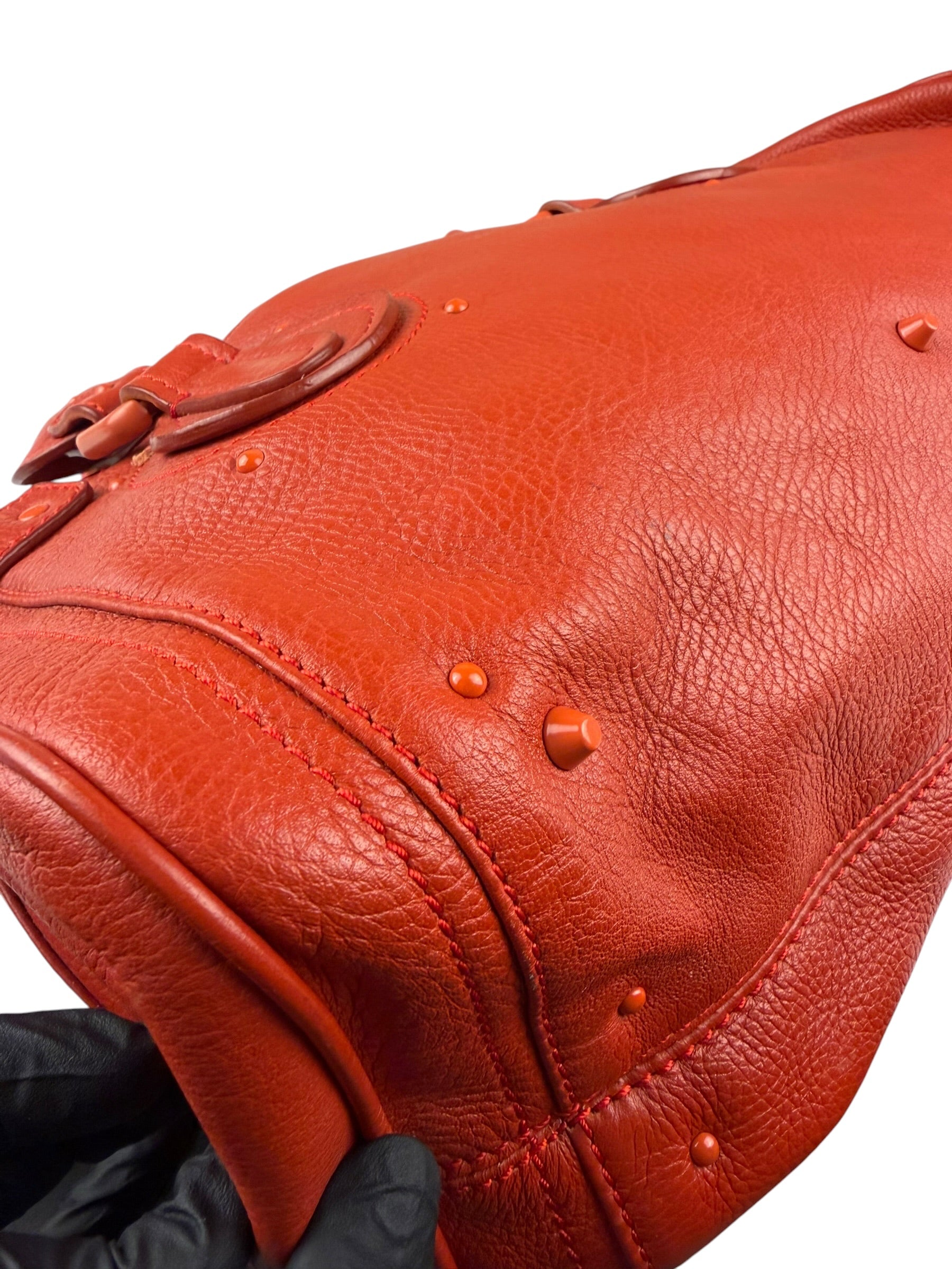 Chloé Vintage Red Leather Paddington Bag (Broken Lock