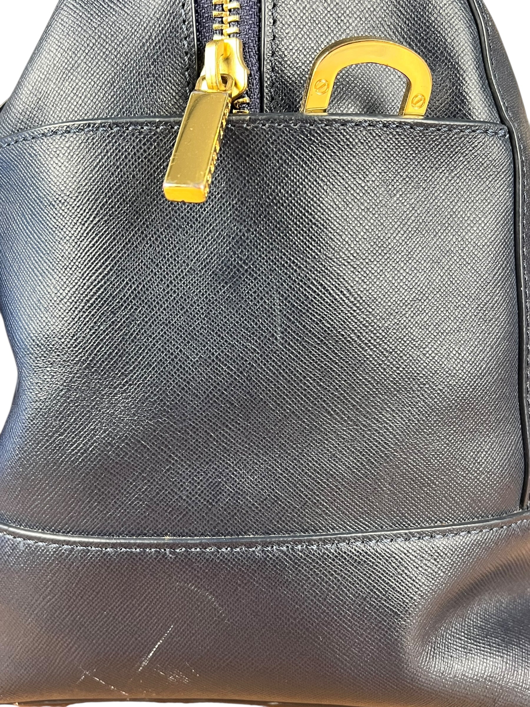 Tory Burch Saffiano Leather Navy Boston Bag