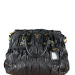 Prada Nappa Leather Ruffle Hobo Shoulder Bag