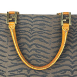 Fendi Vintage Brown Tiger Print Canvas Tote Bag