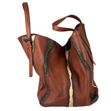 Bottega Veneta Brown Leather Intrecciato Trim Cesta Tote