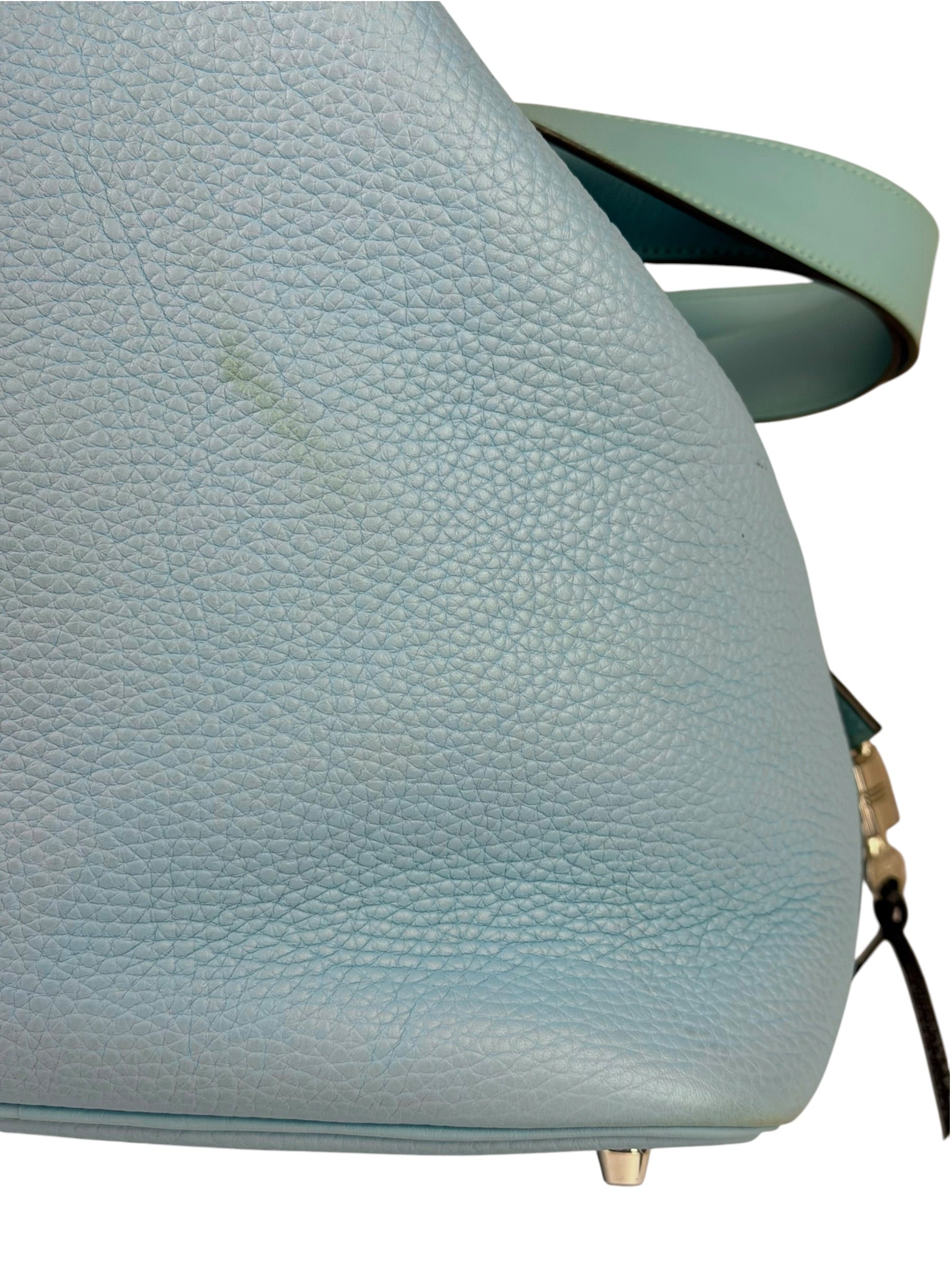 Hermes Blue Leather Picotin Lock 18 Bucket Bag