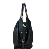 Louis Vuitton Perforated Monogram Mahina Hobo Bag Black
