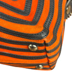 Fendi DotCom Click Striped Hypnotic Suede 2 Way