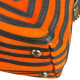 Fendi DotCom Click Striped Hypnotic Suede 2 Way