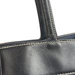 Chanel Vintage Denim/Black Leather CC Turn-Lock Tote Bag 2001