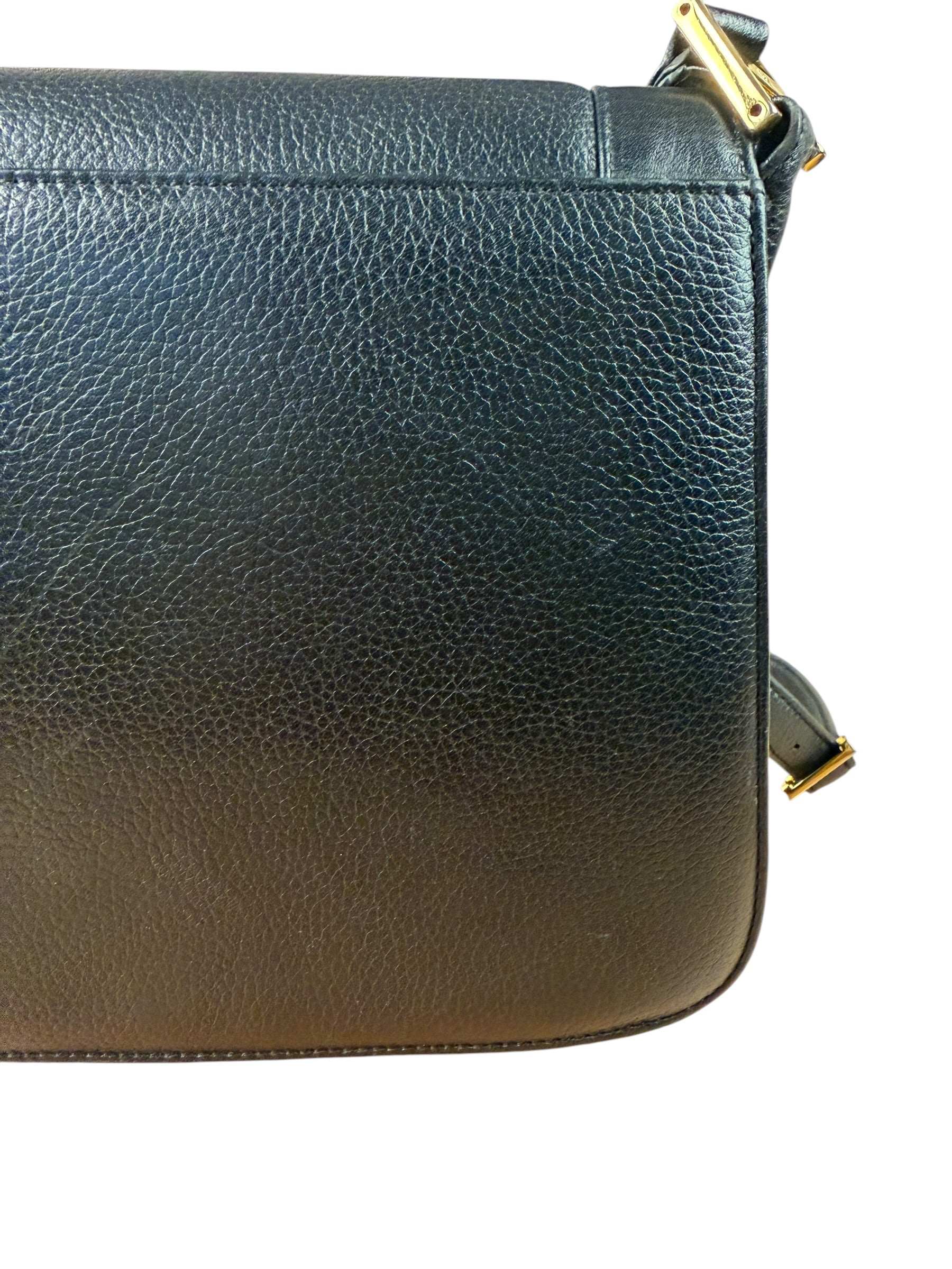 MCM Vintage Black Leather Crossbody Bag