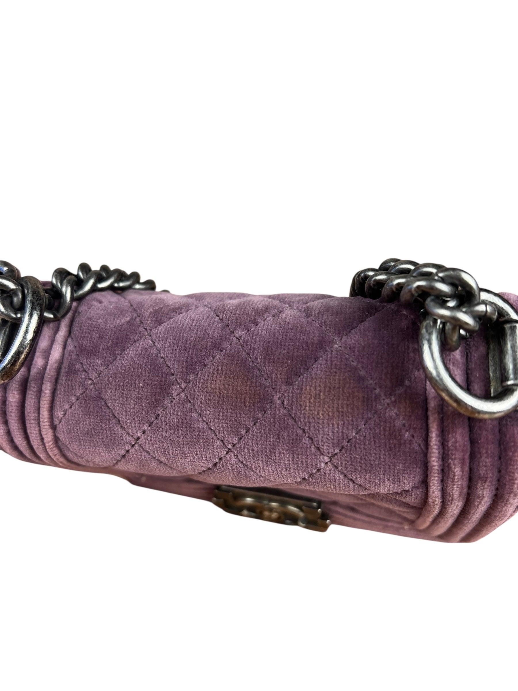 Chanel Purple Velvet Mini Boy Bag 2013