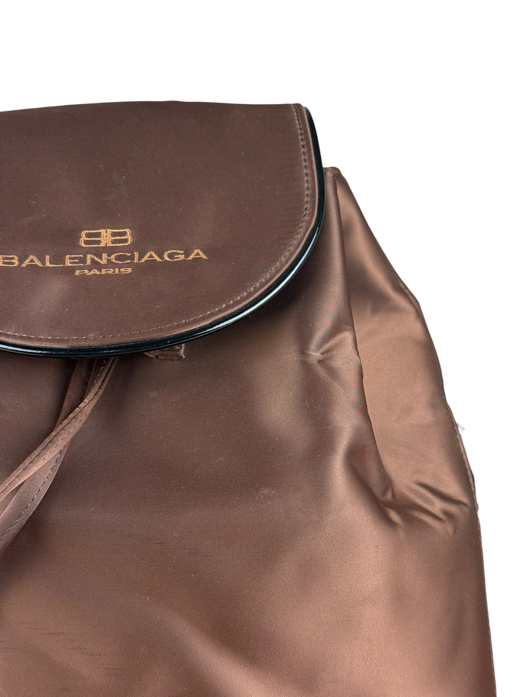 Balenciaga Vintage Brown Nylon Mini Backpack