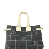 Chanel Vintage Large Square Quilt Tote Faded Black 2003