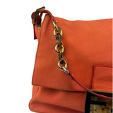 Fendi Vintage Peachy Suede/Leather Forever Flap Mamma Baguette