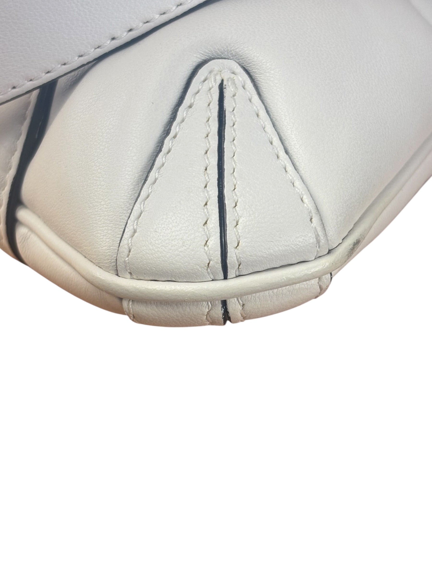 Gucci White Horsebit Vertical Quilted Leather Shoulder Bag