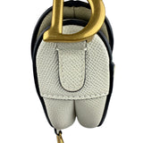 Christian Dior White Leather Saddle Hand Bag
