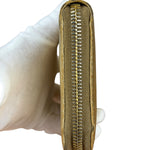 Prada Metallic Gold Saffiano Leather Zip-Around Wallet