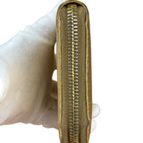 Prada Metallic Gold Saffiano Leather Zip-Around Wallet