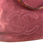 Chanel Bordeaux Suede Tortoise Chain Shoulder Bag '97-'99