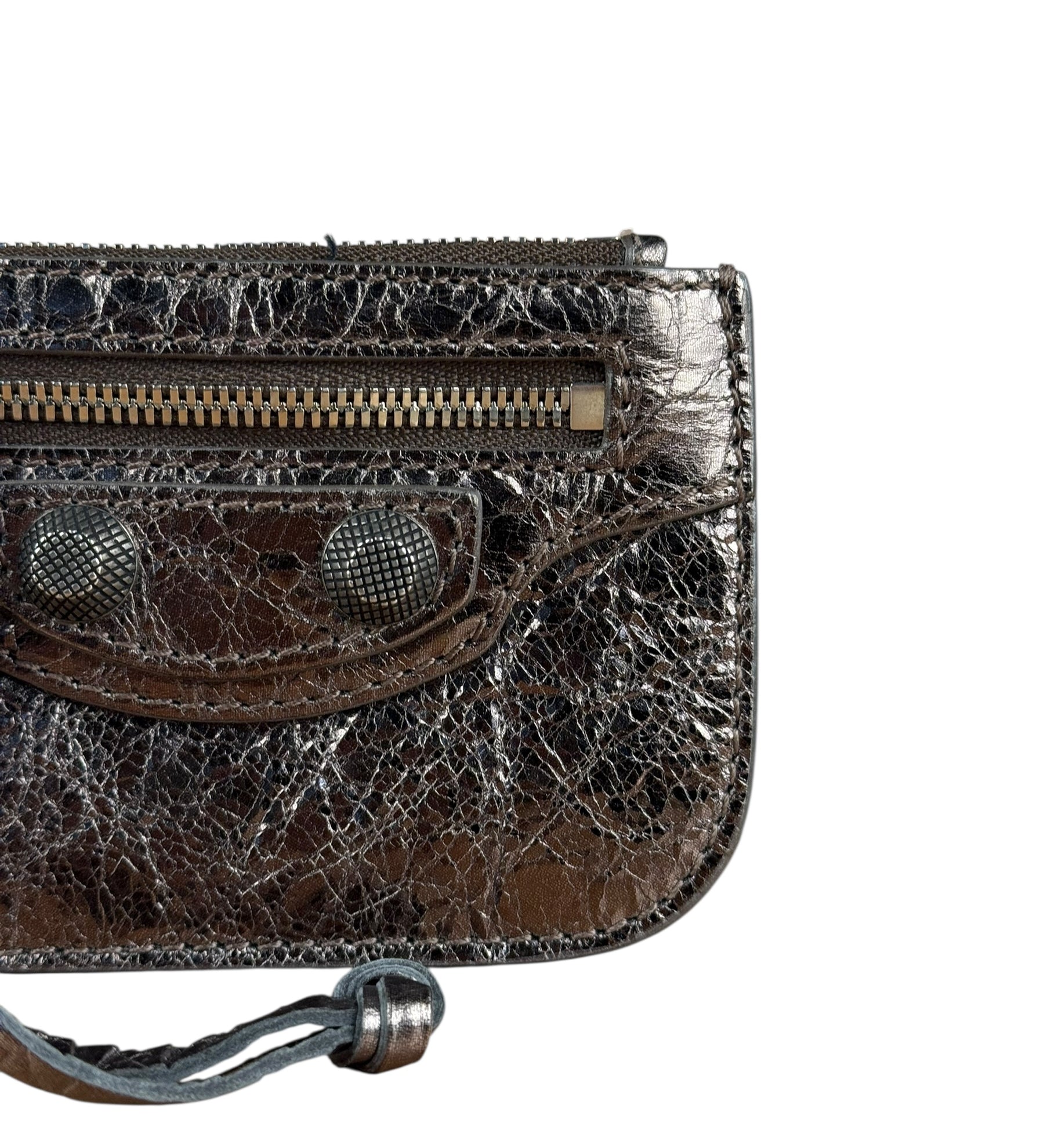 Balenciaga Le Cagole Zip Pouch Metallic