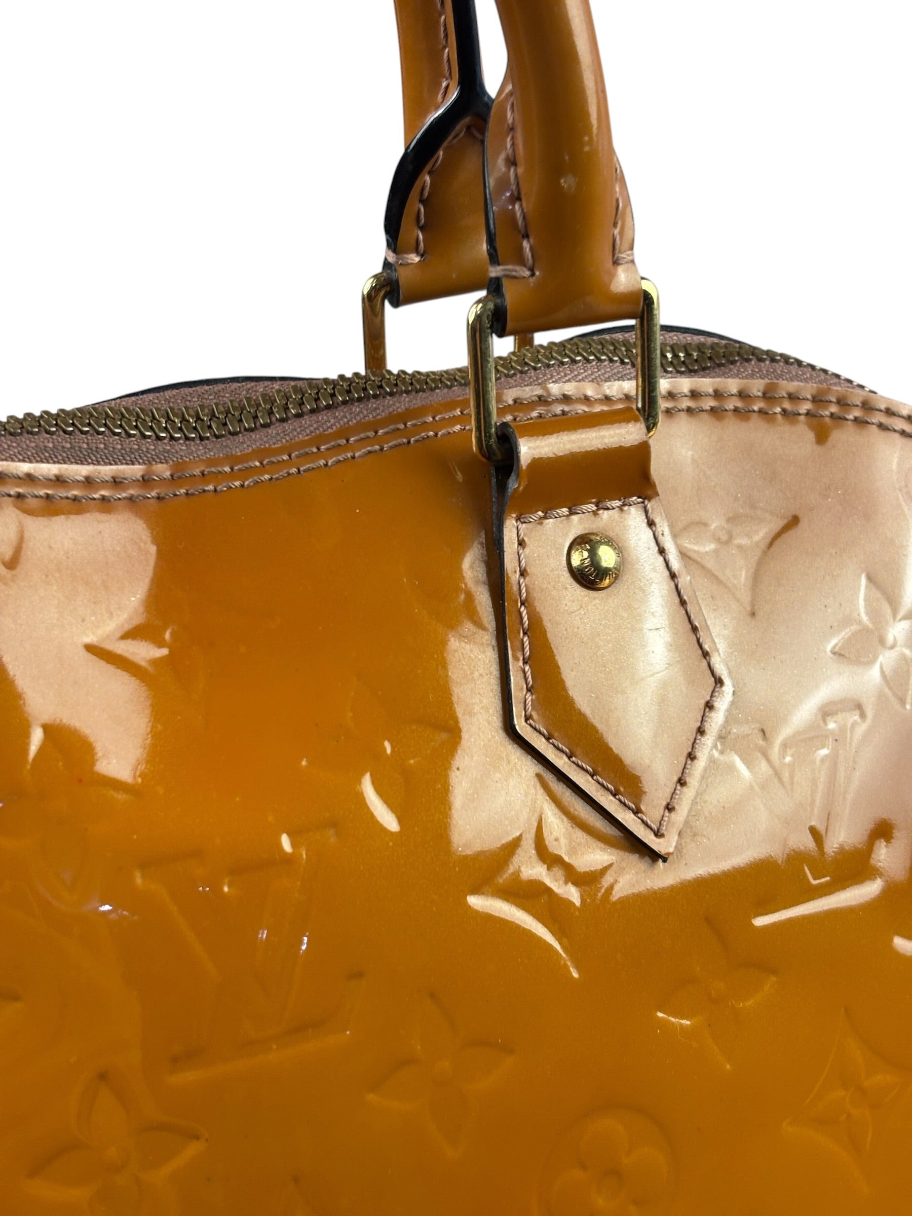 Louis Vuitton Vintage Monogram Vernis Alma MM Handbag Orange