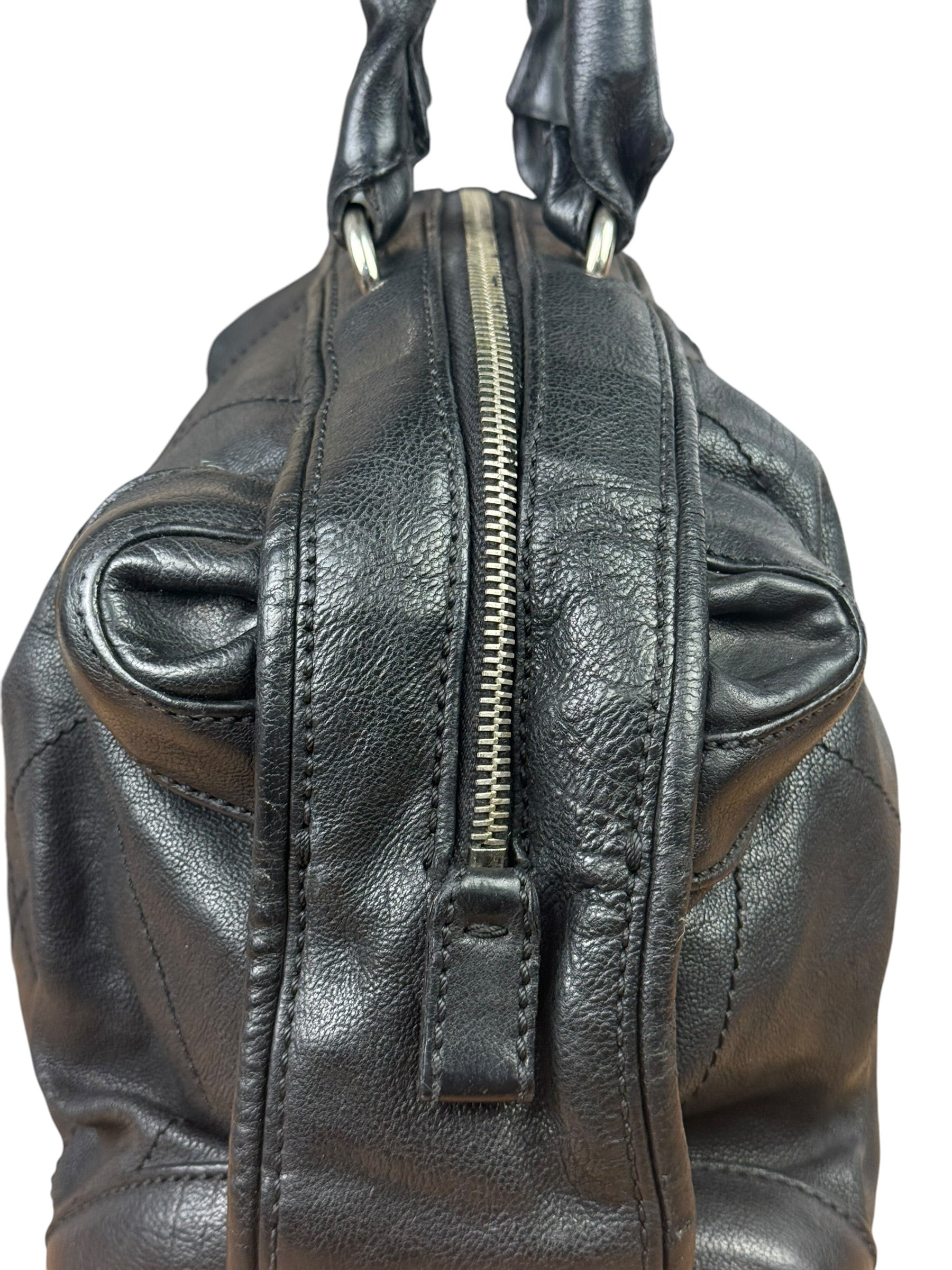 Chanel Black Quilted Leather Wild Stitch Handbag 2005