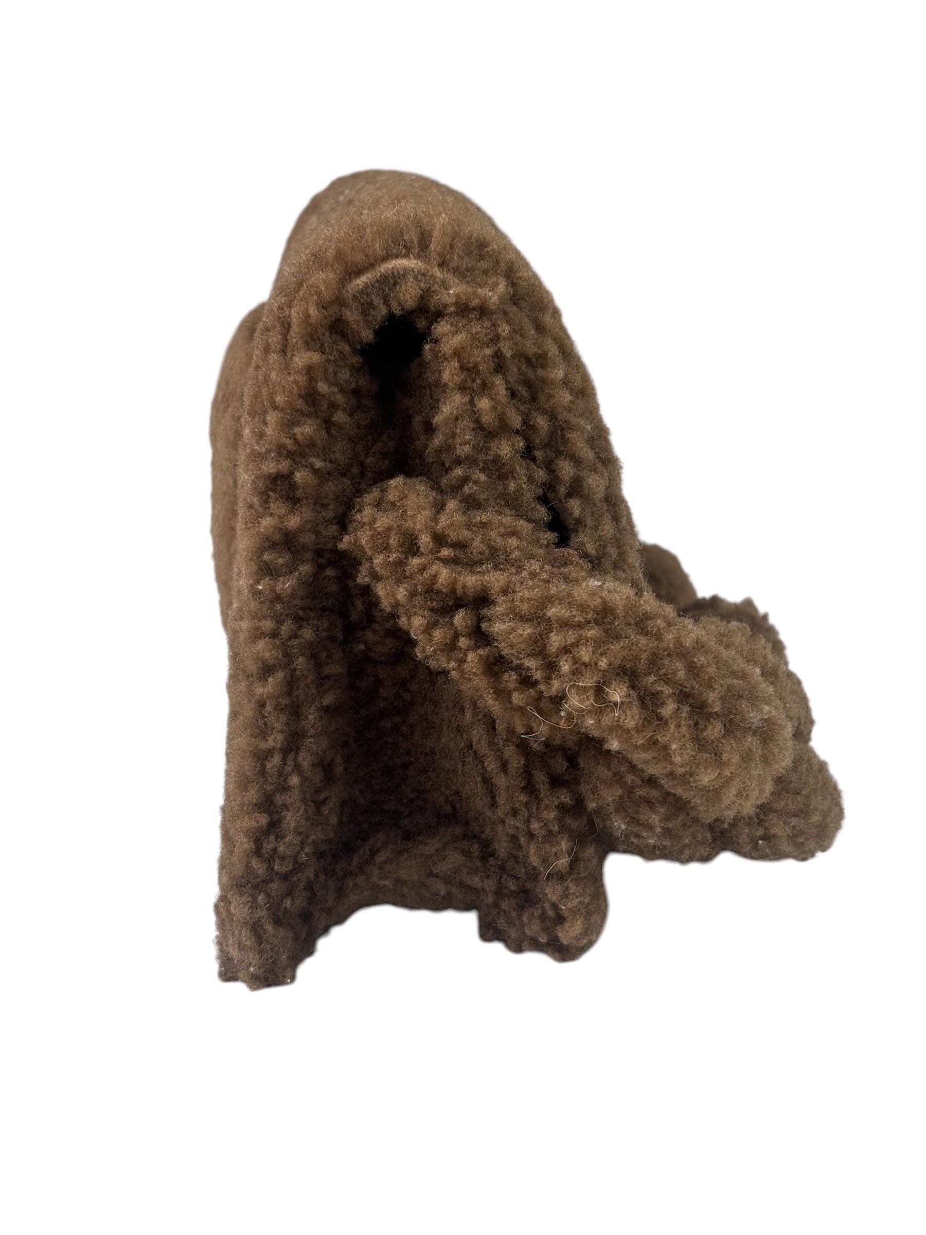 Jacquemus Brown Leather Trim  Le Bambidou Shearling Shoulder Bag
