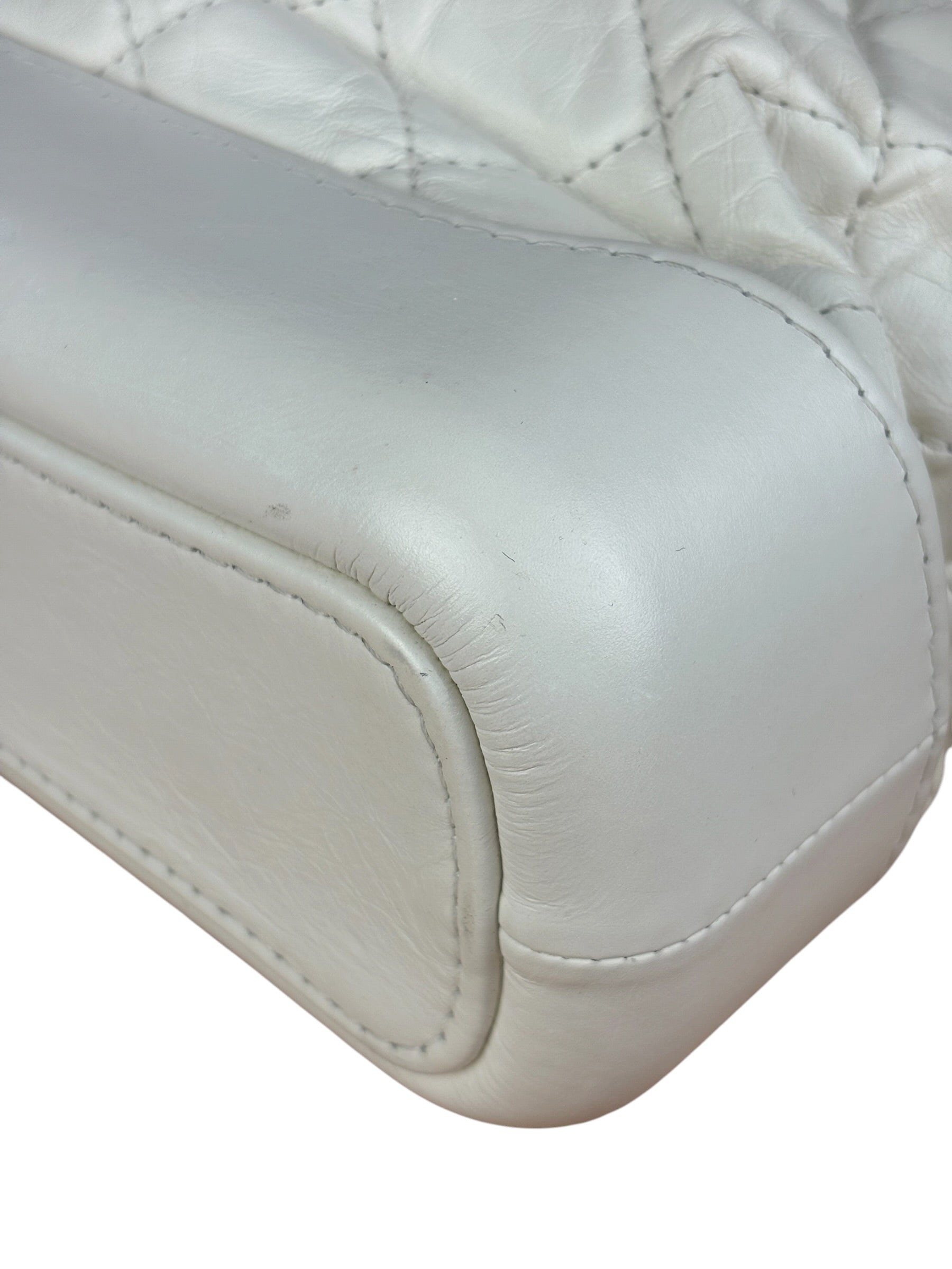 Chanel White Quilted Leather Small Gabrielle Hobo Bag 2019