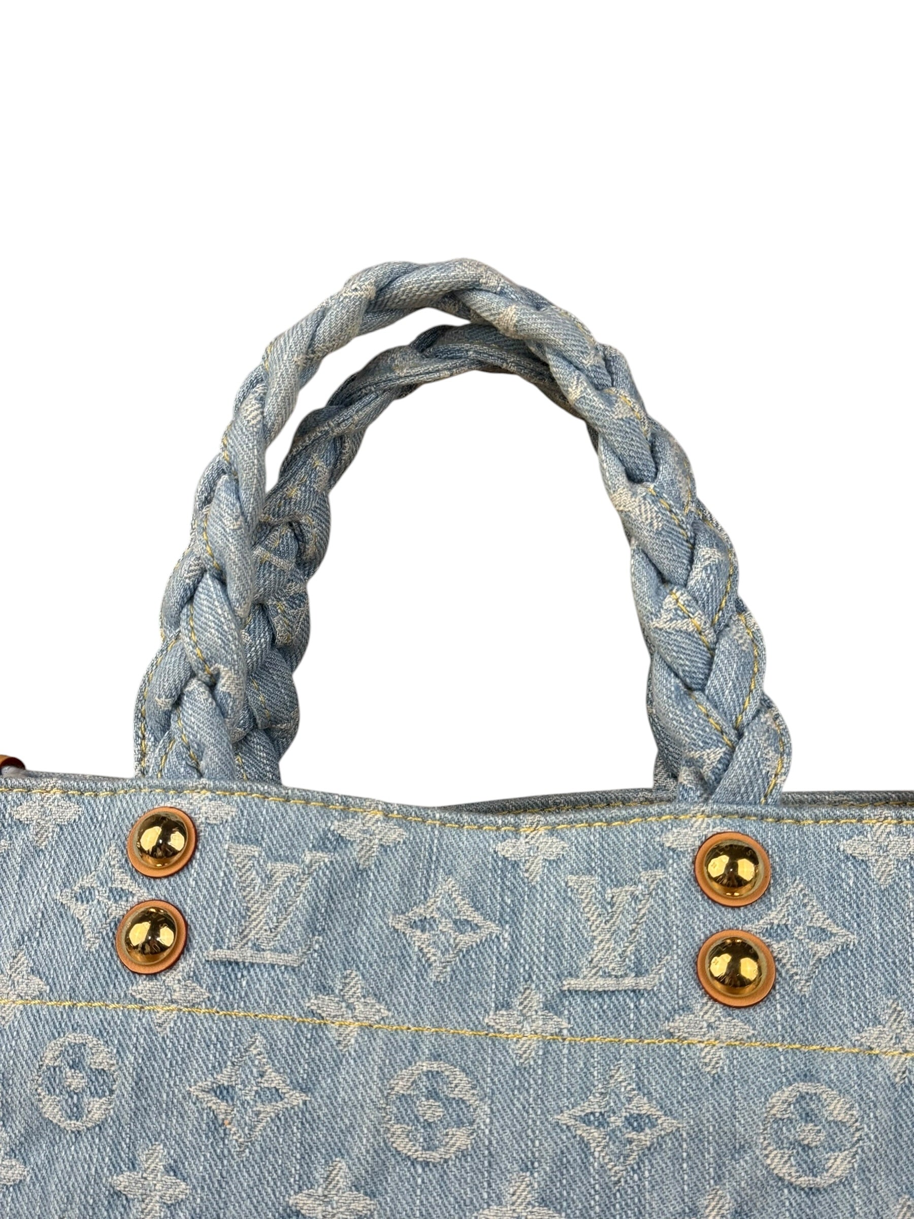 Louis Vuitton Monogram Denim Let Go PM 2Way Tote Handbag